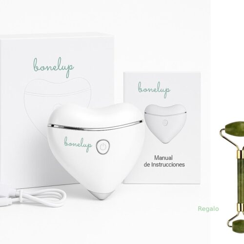 Masajeador Facial Bonelup con Luz LED, Calor y Microcorrientes + Rodillo Facial Jade de Regalo
