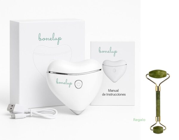 Masajeador Facial Bonelup con Luz LED, Calor y Microcorrientes + Rodillo Facial Jade de Regalo