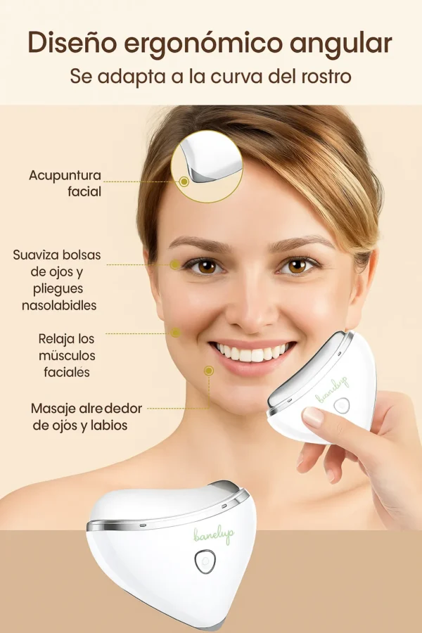 Masajeador Facial Bonelup con Luz LED, Calor y Microcorrientes + Rodillo Facial Jade de Regalo