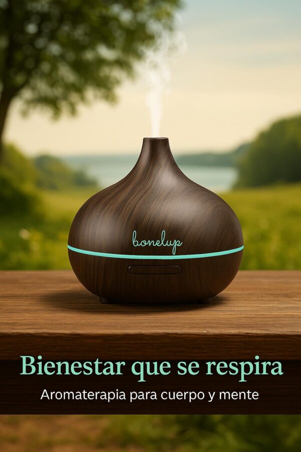 Difusor de Aromas Ultrasónico Bonelup – Humidificador 500 ml con Luz LED y Apagado Automático – Aromaterapia para Hogar y Oficina